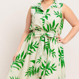 GREEN DAYDREAM WOVEN MIDI DRESS