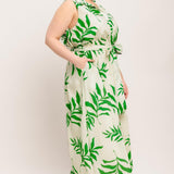 GREEN DAYDREAM WOVEN MIDI DRESS