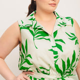GREEN DAYDREAM WOVEN MIDI DRESS