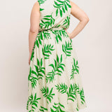 GREEN DAYDREAM WOVEN MIDI DRESS