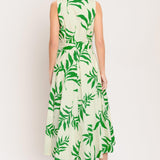 GREEN DAYDREAM WOVEN MIDI DRESS