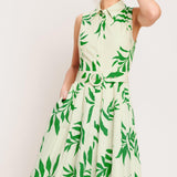 GREEN DAYDREAM WOVEN MIDI DRESS