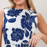 NAVY ESSENCE WOVEN MINI DRESS