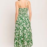 ART NOUVEAU FLORAL WOVEN MIDI DRESS