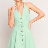 LOVELY CHARM MINT WOVEN MINI DRESS