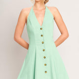 LOVELY CHARM MINT WOVEN MINI DRESS