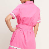 WEEKEND PREPPY LOOK WOVEN MINI DRESS