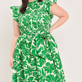 BLOOM ENERGY WOVEN MIDI DRESS