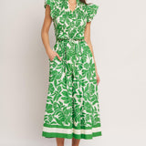 BLOOM ENERGY WOVEN MIDI DRESS