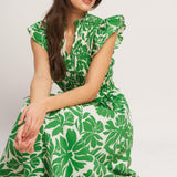 BLOOM ENERGY WOVEN MIDI DRESS