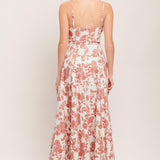 FLORAL HAZE WOVEN MIDI DRESS