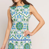 EURO BLUE WOVEN MINI DRESS
