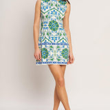 EURO BLUE WOVEN MINI DRESS