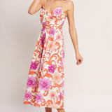 VACAY BLOOM WOVEN MIDI DRESS