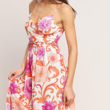 VACAY BLOOM WOVEN MIDI DRESS