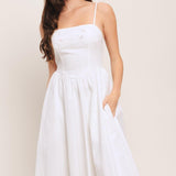 CLOUD PETAL WOVEN MIDI DRESS