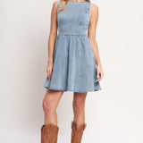 CASUAL POLISHED DENIM MINI DRESS