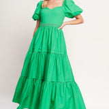 SWEET VERDANT WOVEN MAXI DRESS