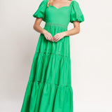 SWEET VERDANT WOVEN MAXI DRESS