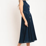 EFFORTLESS POLISH DENIM MIDI DRESS