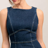 SIMPLE STATEMENT DENIM DENIM MIDI DRESS