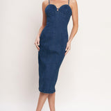 CITY LIGHTS DENIM MIDI DRESS