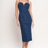 CITY LIGHTS DENIM MIDI DRESS