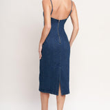 CITY LIGHTS DENIM MIDI DRESS