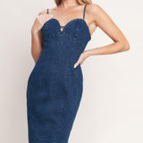 CITY LIGHTS DENIM MIDI DRESS