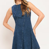 DAY TO NIGHT DENIM MINI DRESS