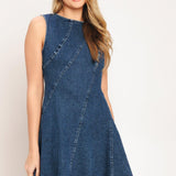 DAY TO NIGHT DENIM MINI DRESS