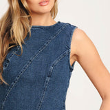 DAY TO NIGHT DENIM MINI DRESS