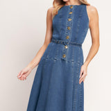 SUNDAY STROLL DENIM MIDI DRESS