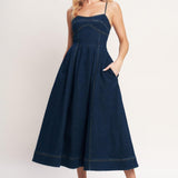 THE EVERYDAY ICON DENIM MIDI DRESS