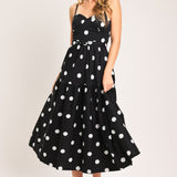 MONROE DOT WOVEN MIDI DRESS
