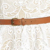 ELEGANT GARDEN WOVEN LACE MIDI DRESS