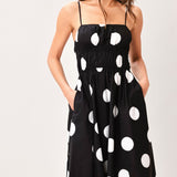 DOT THEORY WOVEN MIDI DRESS