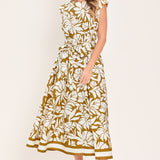 MARIGOLD HAVEN WOVEN MIDI DRESS