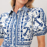 ISLAND PULSE WOVEN MINI DRESS