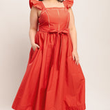 SUNSET ROMANCE WOVEN MIDI DRESS