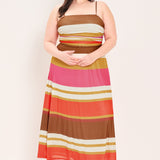 HEAT WAVES POWER MESH MIDI DRESS