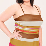 HEAT WAVES POWER MESH MIDI DRESS