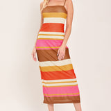 HEAT WAVES POWER MESH MIDI DRESS