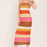 HEAT WAVES POWER MESH MIDI DRESS