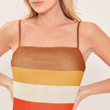HEAT WAVES POWER MESH MIDI DRESS