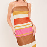 HEAT WAVES POWER MESH MIDI DRESS