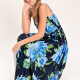 ELEGANT BLOSSOM WOVEN MAXI DRESS
