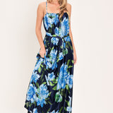 ELEGANT BLOSSOM WOVEN MAXI DRESS