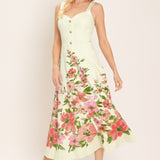 BLOSSOM WHISPER WOVEN MIDI DRESS
