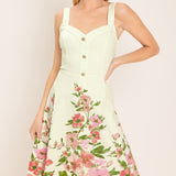 BLOSSOM WHISPER WOVEN MIDI DRESS